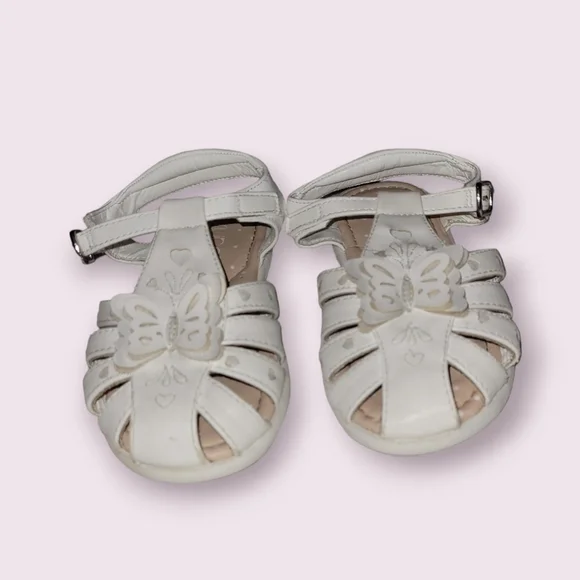 Sugar Butterfly Sandals Girl's size 10 Baby Toddler White