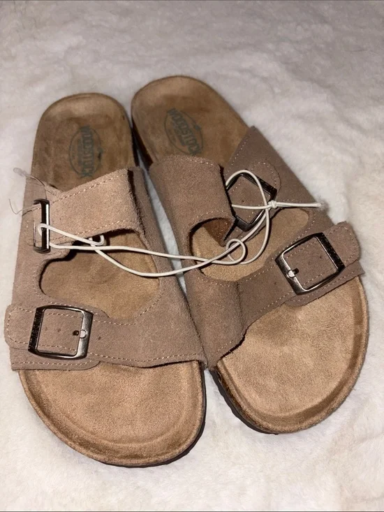 Woodstock Suede Sandals Neutral Taupe  Size: 6 unisex