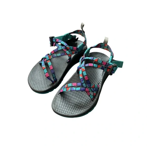 Chaco‎ Kids ZX1 Ecotread  Break Teal Multicolor Strappy Hiking Sandals Size 1