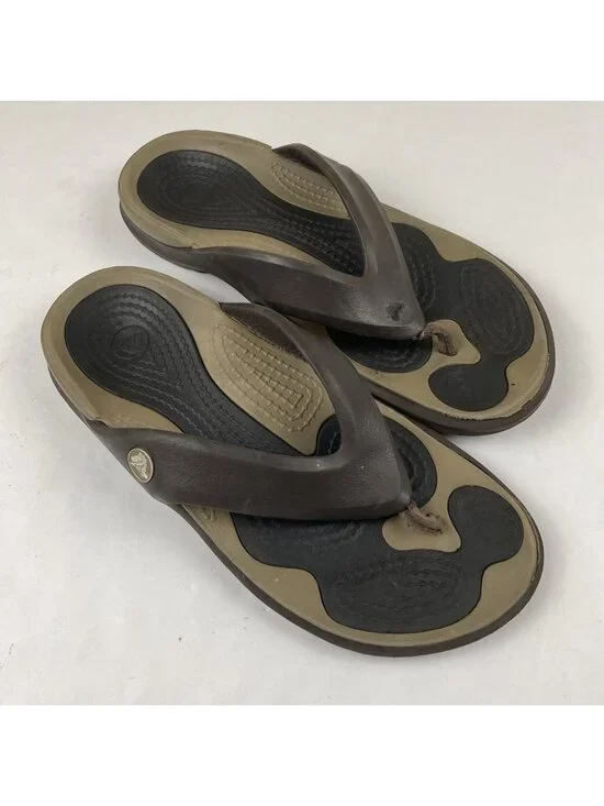 CROCS Modi Sport Flip Flop Sandals Men's 7 Women's 9 Tan Brown Lightweight