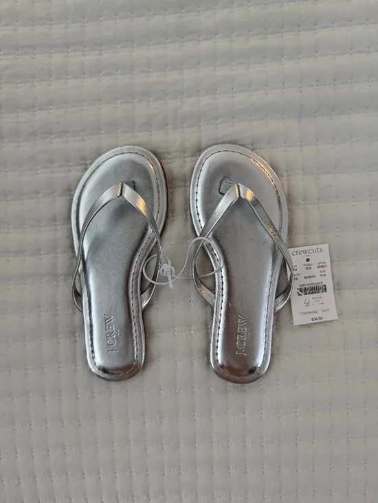 J. Crew Little Girls Metallic Sandals - size 12 - NWT