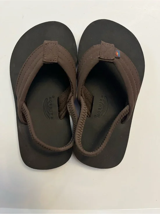 Rainbow Kids Brown Strap Back Sandals