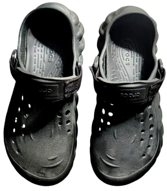 Crocs Slip On Unisex Echo Clogs Black Adjustable Strap J5