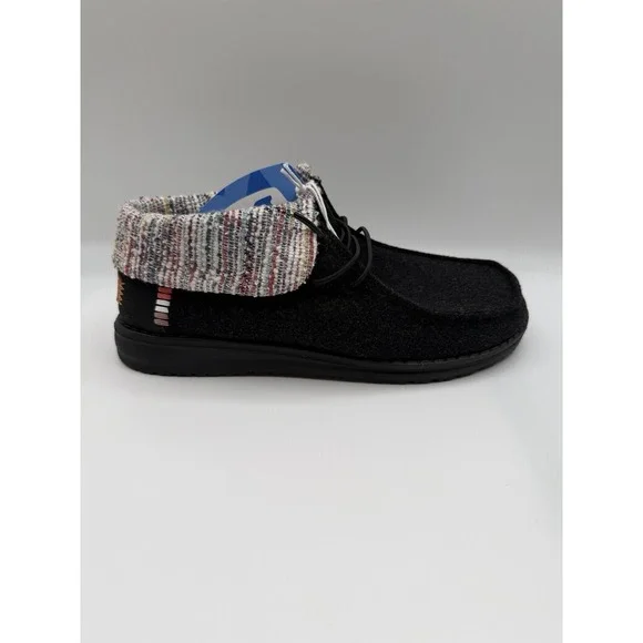 Hey Dude Wendy Fold Youth Baja Black Slip On,Youth YT 5,EU 37, NWOB