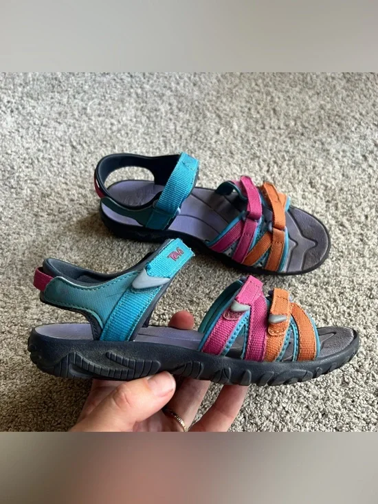 Teva Tirra Blue Rose Multi Girls 1 Sandals Water Shoes Beach Hiking Rainbow Kids