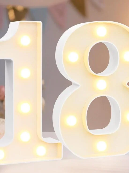 Number 18 Light Up Table Top Decor