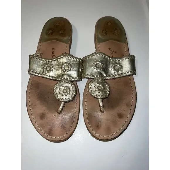 Jack Rogers iconic sandal in platinum size 7