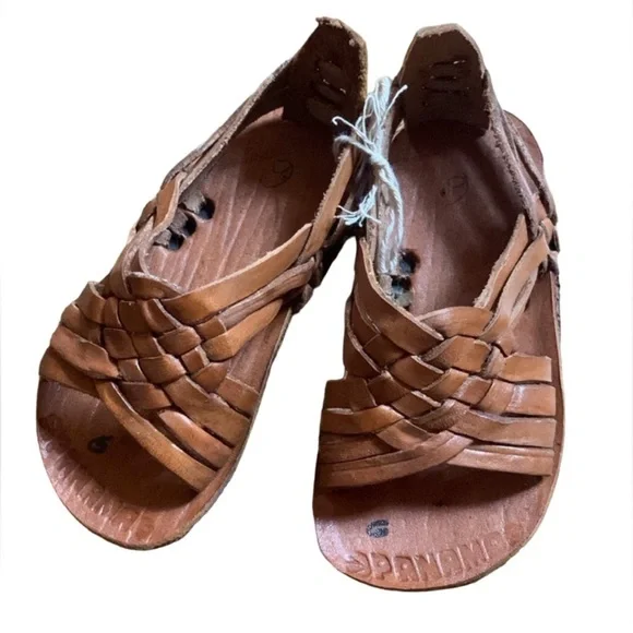 Authentic Huarache brown leather sandals Made in Panama