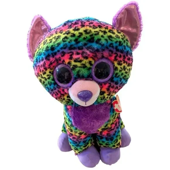 Y2K Justice Beanie Boo Trixie Jumbo Rainbow Leopard‎ Plush Toy 17