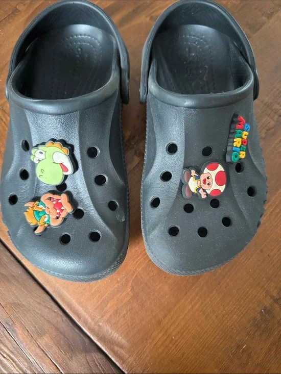 Black Kids Crocs Shoes
