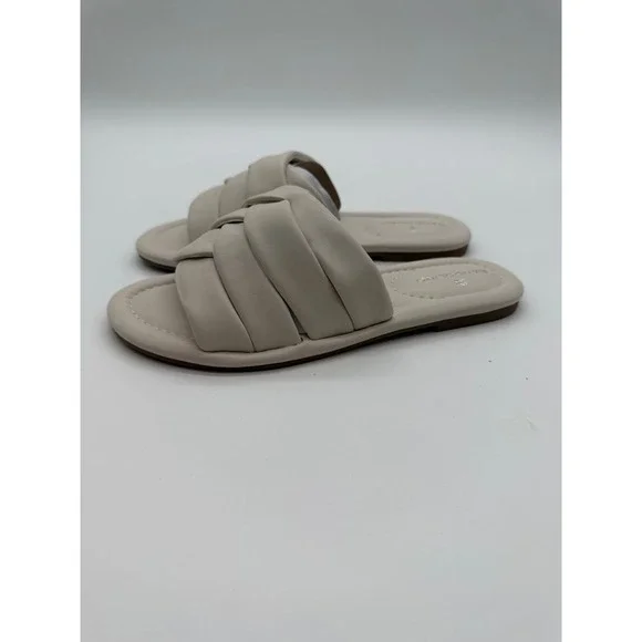 Bandolino Vistan3 Ivory Padded Braided Slide Sandals Womens 5M Flat
