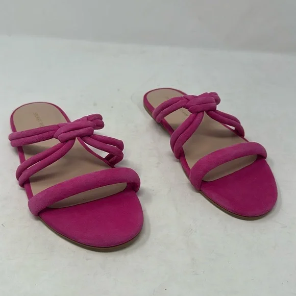 Stuart Weitzman Twist Knot Suede Pink Sandals Excellent Condition Women’s 5
