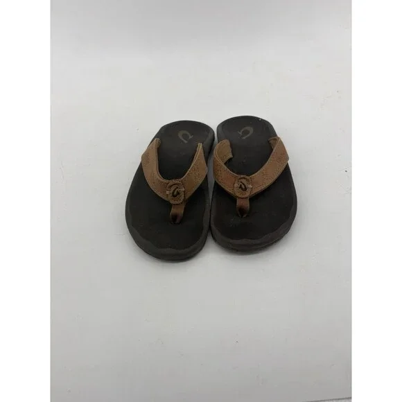 Olukai Kids Brown Flip Flops Size 13 Beach Surfer Outdoors