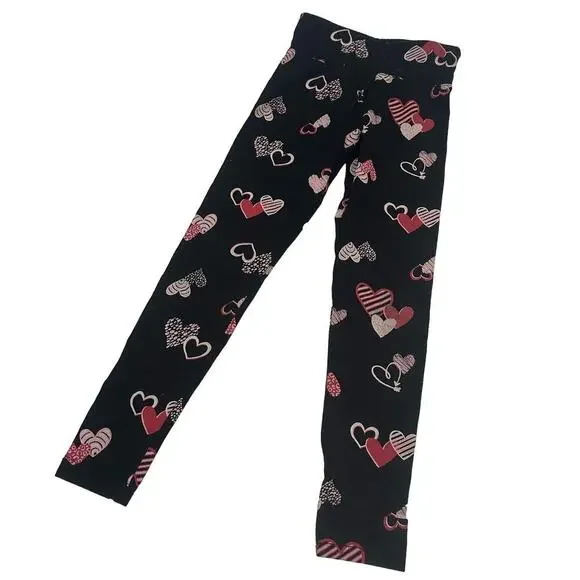 Girl's Valentine's Day Leggings sz 8 Heart Print Leggings