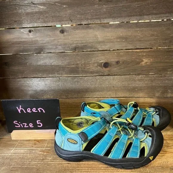 Childrens Big Kids‎ Keen Newport H2 Blue Waterproof Shoes Sandals Size 5 Y GUC