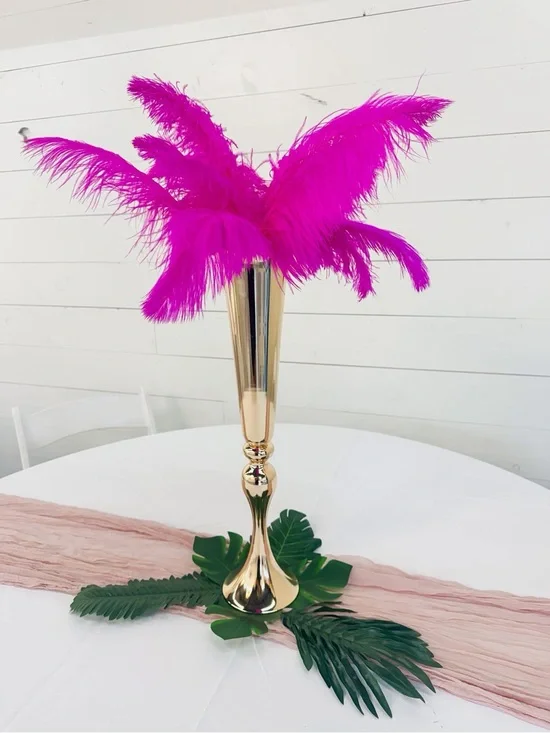 10 Gold Floral Vase Centerpieces