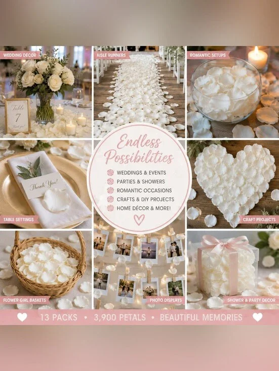 White Rose Petals 3,900 Pieces