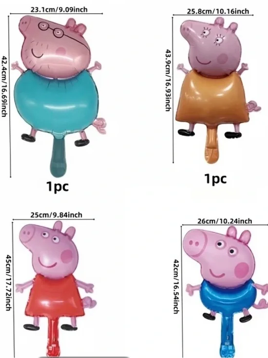 Peppa Pig Character Foil Balloon 4 pc