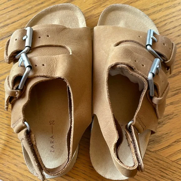 Zara Leather Baby Sandals Size 25