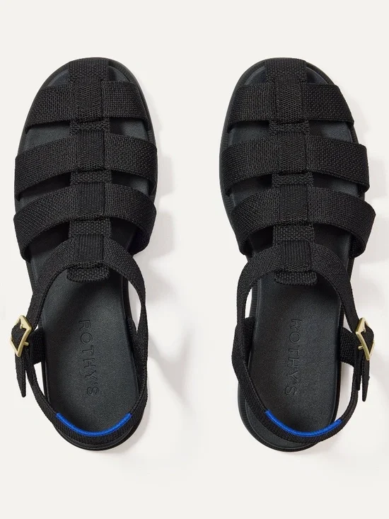 Rothy's The Fisherman Sandal - Black Size 5