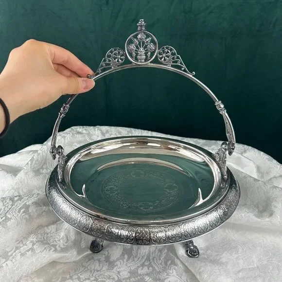 Antique James W Tufts Ornate Silver Plated Bridal Basket