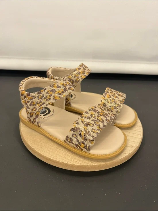 Livie & Luca Posey Leather Sandals  Leopard Shimmer size 9 toddler new