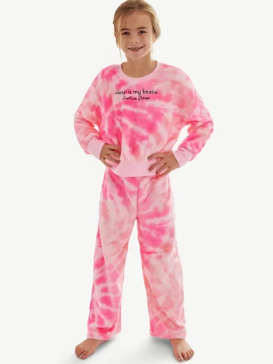 Justice Pink Tie-Dye Cozy Pajama Set