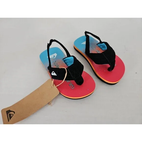 Quicksilver Kids Molokai Layback Flip Flops w/ Backstrap  (Toddler) Size 6 baby