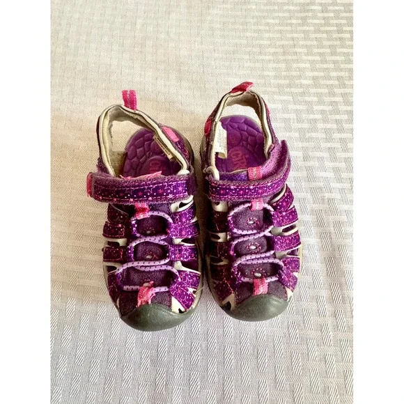 Circo Toddler Girls Purple Glitter Star Water Sandals Sporty Shoes Size 6