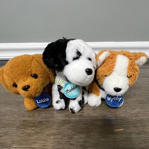 Justice Louie, Maddie, & Wynny Puppy Plush Lot of‎ 3