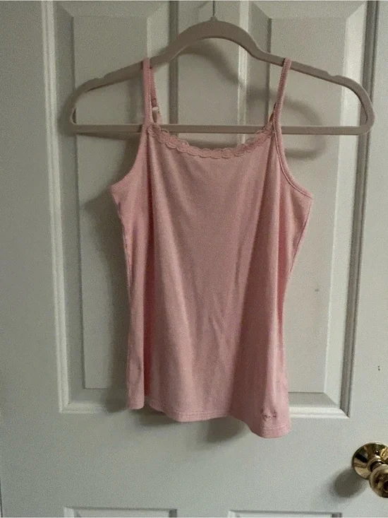 Girls Justice Pink Lace-Trim Camisole Tank