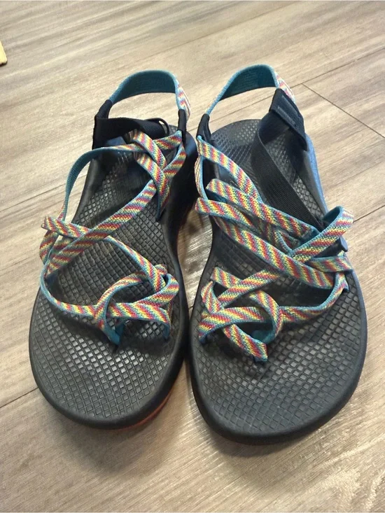 Chaco Blue Pink Bright Stripe Sandals