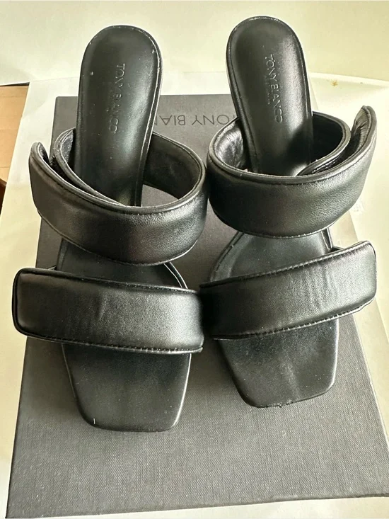 Tony Bianco Black Double-Padded Slide Mules