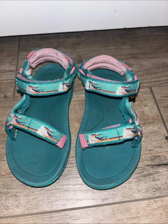 TEVA Kids Teal & Pink Outdoor Sandals Size 8