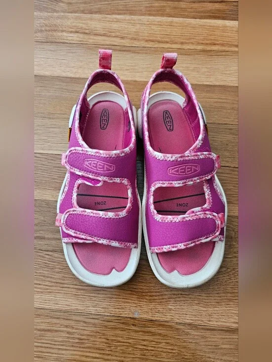 Keen Girls Knotch Creek OT Sandal, size 2, color Pink
