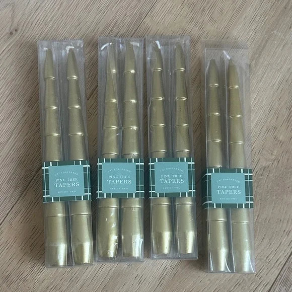 Tapers Gold Candles NEW set of 8