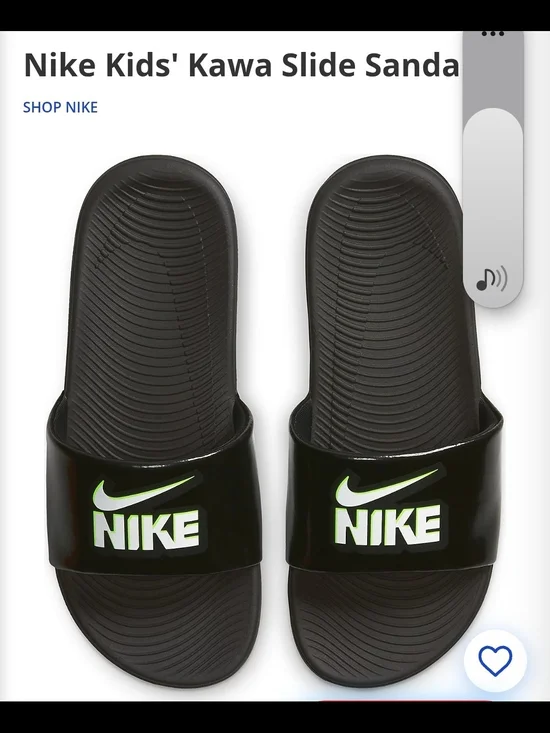 Nike Black Slide Sandals with Neon Green Logo