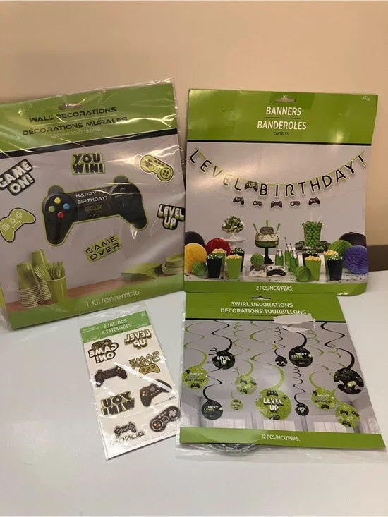 New Birthday Gaming Party wall and ceiling Decoration bundle