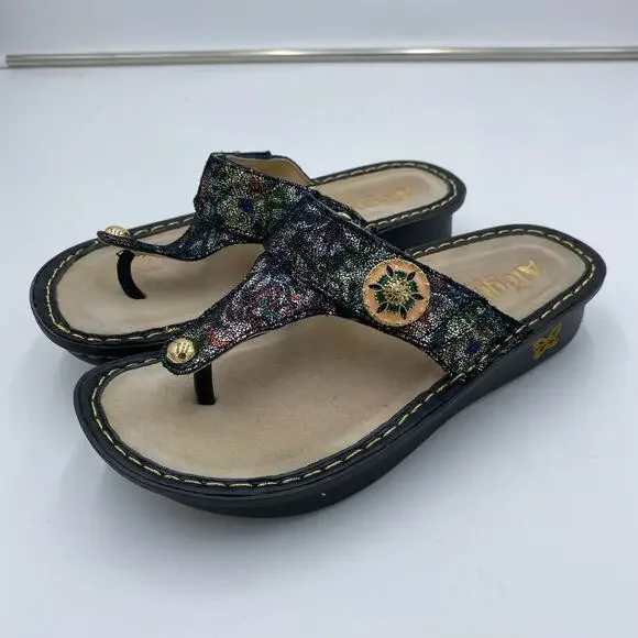 Alegria Women's Multicolor Metallic Carina Veranda Slip On Sandals Size 37