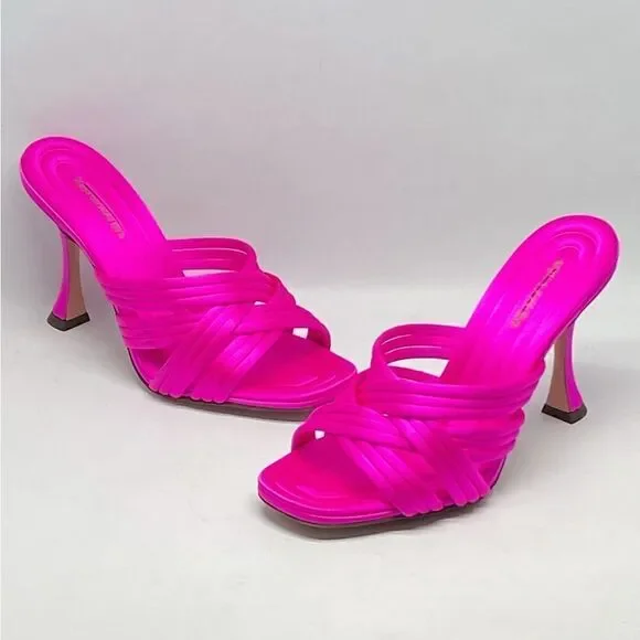 Aquazzura Oahu 95MM Strappy Satin Sandals size 37