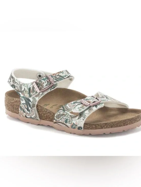 Birkenstock Kids Burk’s-Flor Paisley Light Rose Vegan Two Buckle  30 US 12-12.5