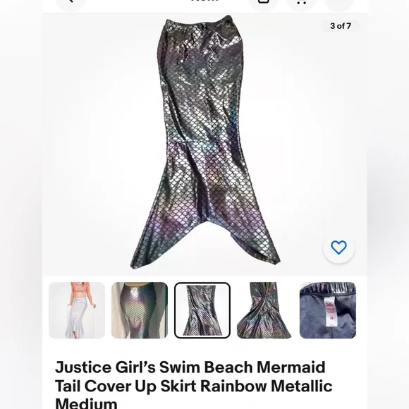 Justice girls mermaid skirt. Lg