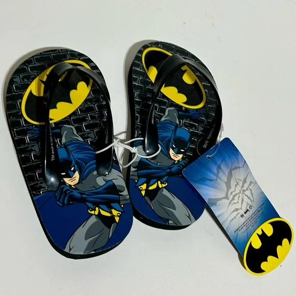 Batman DC Comic 40301 Flip Flops Sandals Shoes Youth Kids Size 9 New w/ Tag NWT