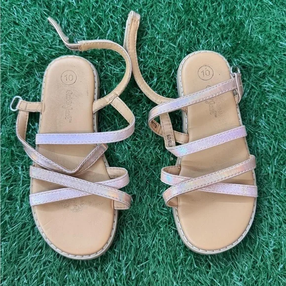 Cat‎ & Jack Iridescent Strappy Sandals Size 10