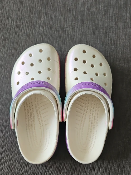 Crocs Sandals In Shimmery White Size Youth 4