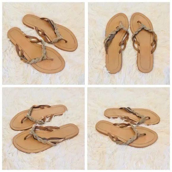 Blue by Saks 5th Avenue Gold Braided Sandals