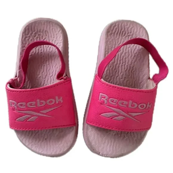 Reebok Toddler Girl Elastic Slingback Strap Dual Density Slide Wet Sandals 9