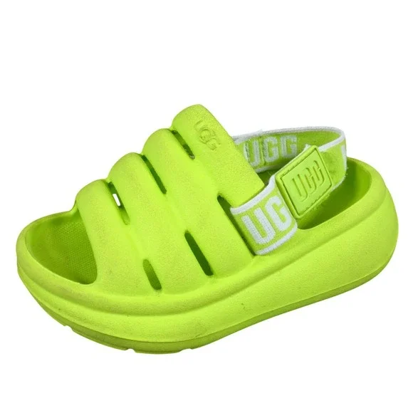 UGG Sport Yeah‎ EVA Girl Sandal Size T6 Summer Water Resistant Key Lime Green