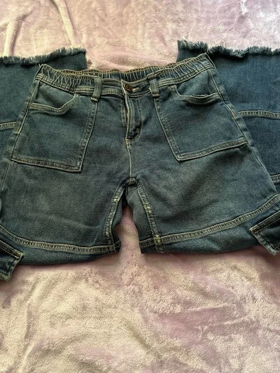 Justice Dark Blue Cargo Denim Shorts