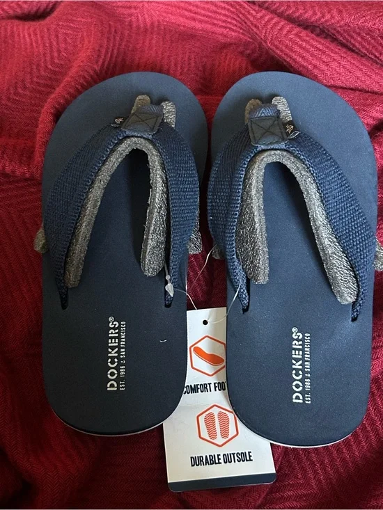 Dockers Navy and Gray Kids Thong Sandals
